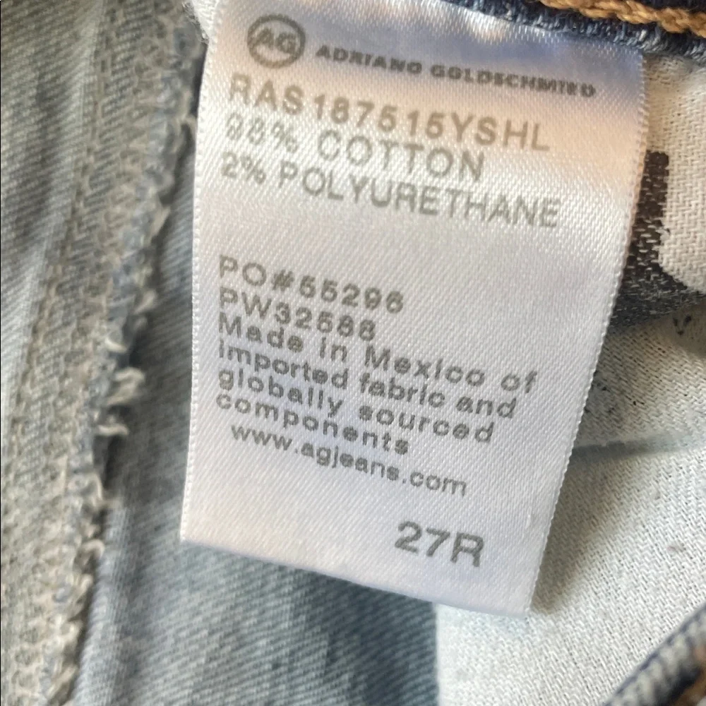 AG-ed denim Adriano Goldschmied jeans womens straight leg High Rise 27R - Picture 9 of 11
